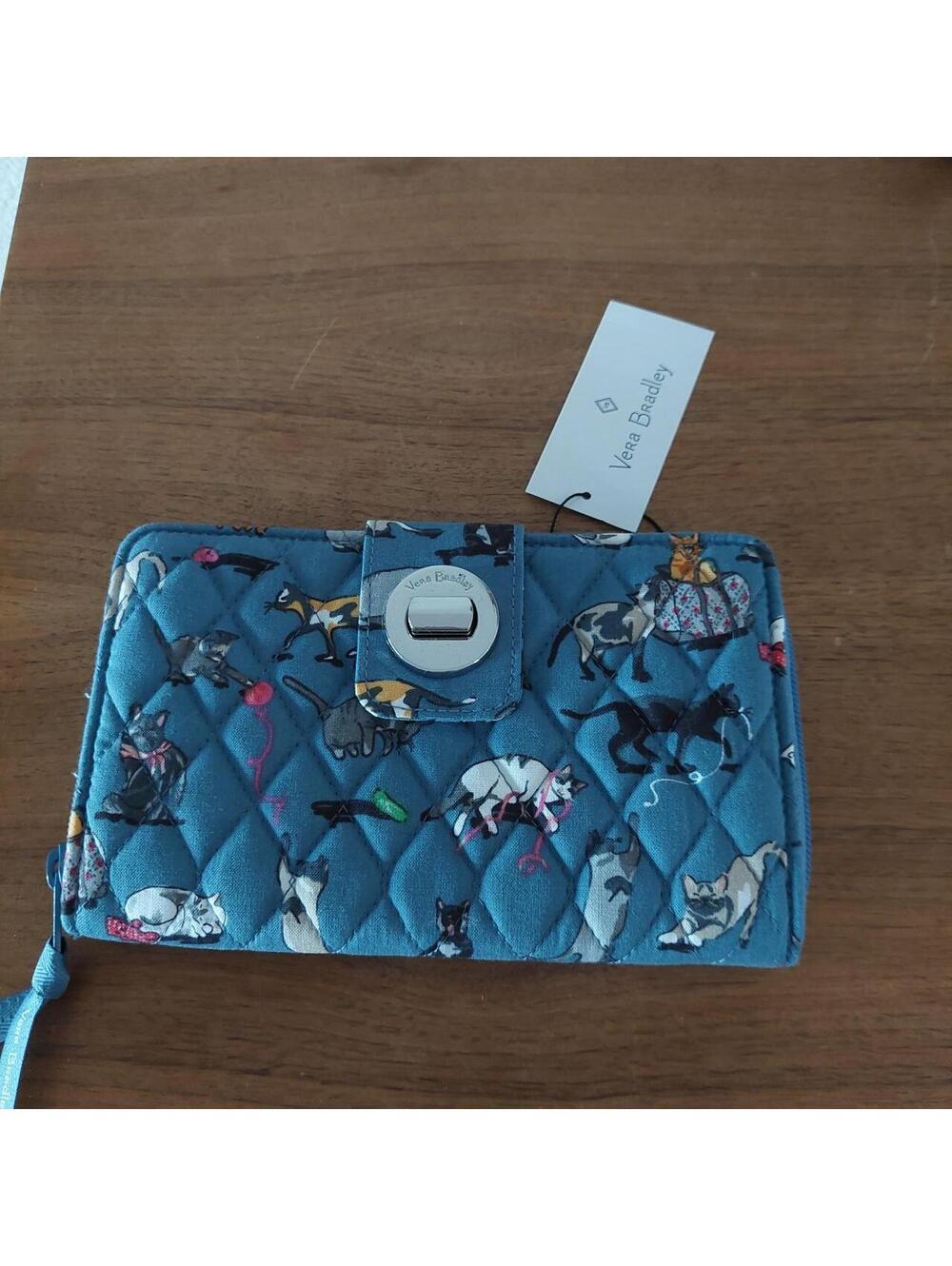 Vera Bradley RFID Turnlock Wallet in Cat's Meow Cat